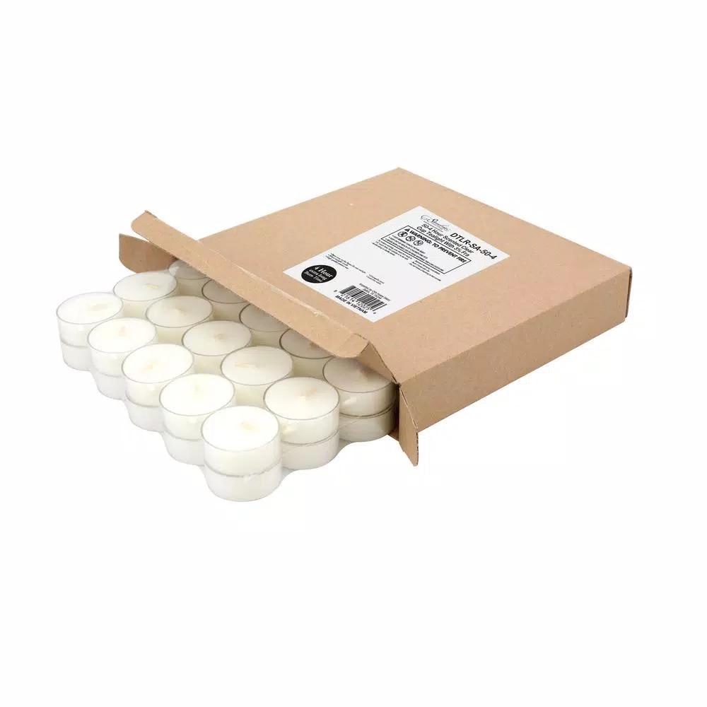 Stonebriar Collection Stonebriar Citronella Scented White Tea Light Candles, 4-Hour Burn Time, 50-Pack