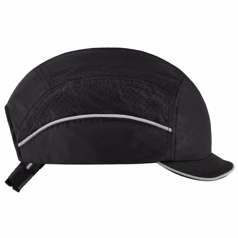 Skullerz 8955 Micro Brim Black Lightweight Vented Bump Cap Hat