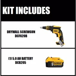 DEWALT 20V MAX XR Brushless Cordless Drywall Screw Gun Kit with (1) 5.0Ah Battery & Charger thumbnail 2