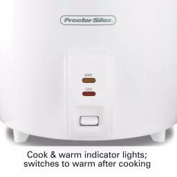 Proctor Silex 30-Cup White Rice Cooker with Steaming Basket and Keep Warm Function thumbnail 6