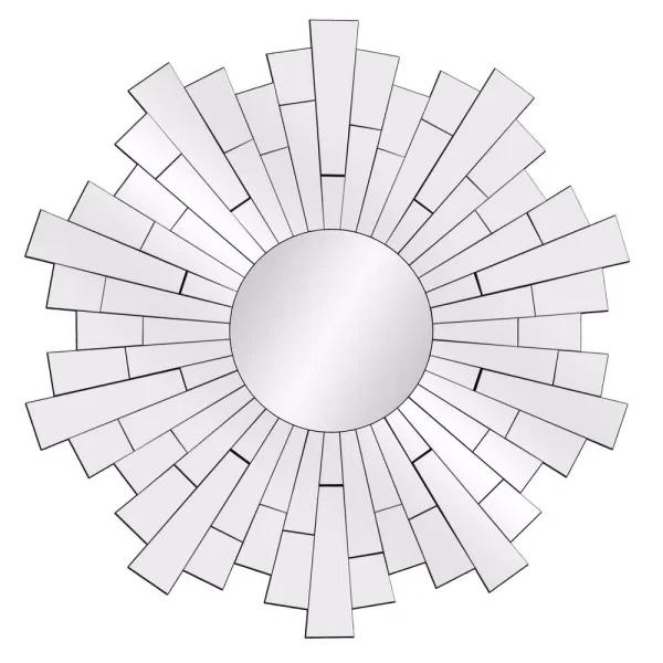 Pinnacle 36 in. Sunburst Silver Beveled Glass Contemporary Accent Mirror
