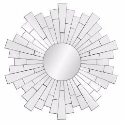 Pinnacle 36 in. Sunburst Silver Beveled Glass Contemporary Accent Mirror thumbnail 1