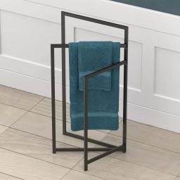 Gatco 3-Tier Freestanding Rectangle Towel Rack, Matte Black thumbnail 4