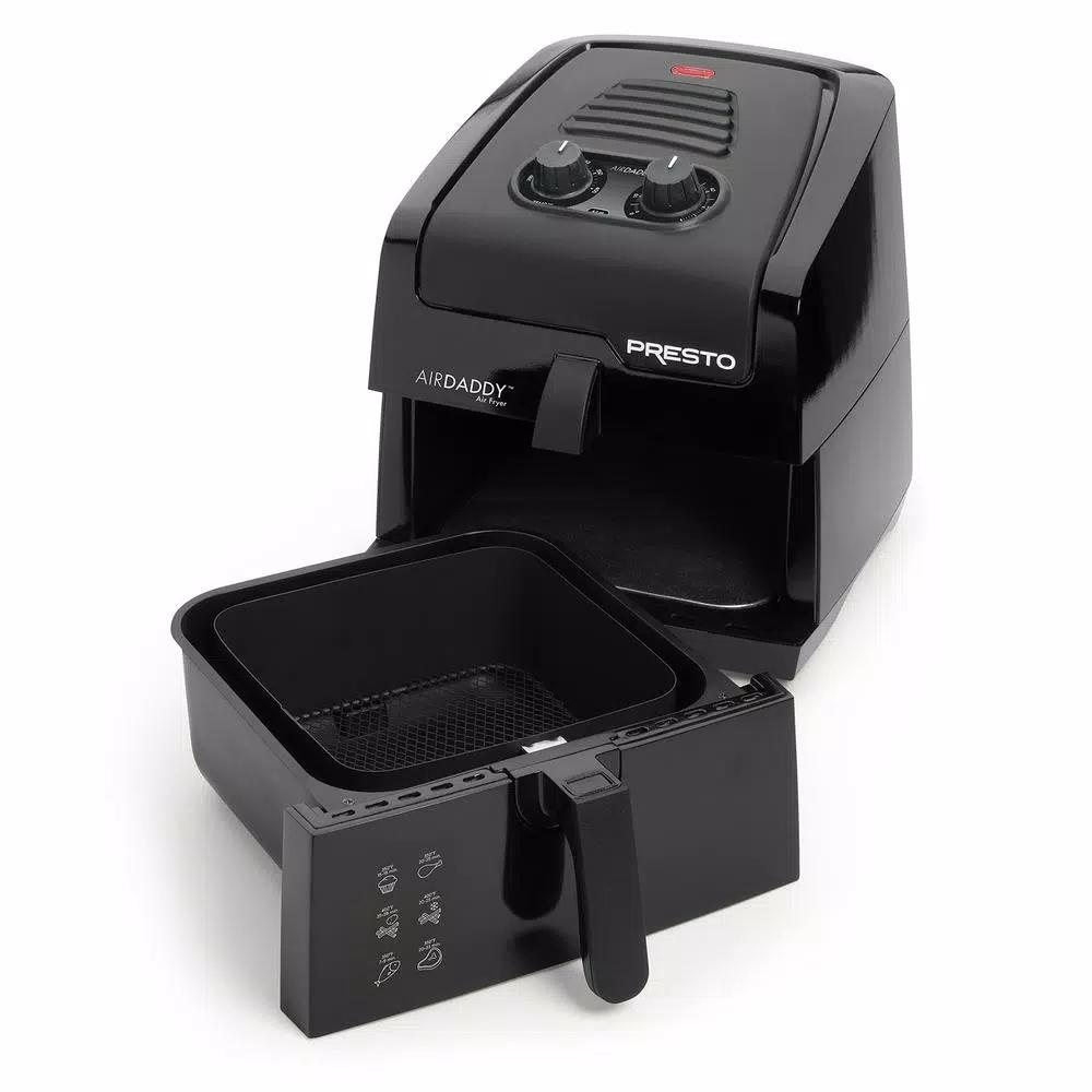 Presto AirDaddy 4.2 Qt. Electric Air Fryer with 60-Minute Timer and Convection Cooking, Black