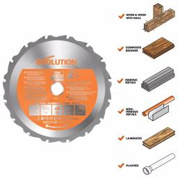 Evolution Power Tools Evolution RAGEBLADEX 7-1/4 in. 20-Teeth Multi-Material Miter Saw Blade thumbnail 2