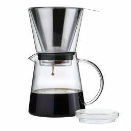 ZASSENHAUS 6-Cup Clear Pour Over Coffee Maker - Borosilicate Glass & Stainless Steel Brewer thumbnail 1
