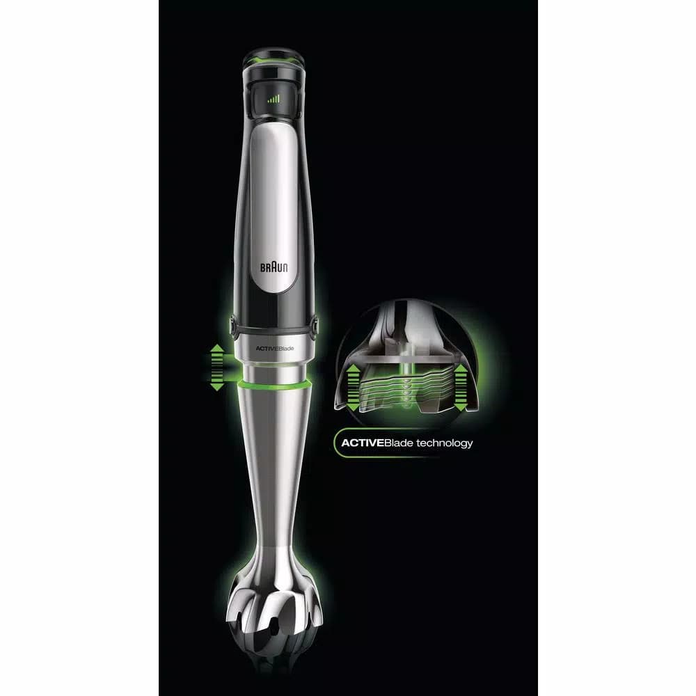 Braun MQ7077X MultiQuick SmartSpeed Immersion Hand Blender Set with Food Processor, Whisk, and Masher