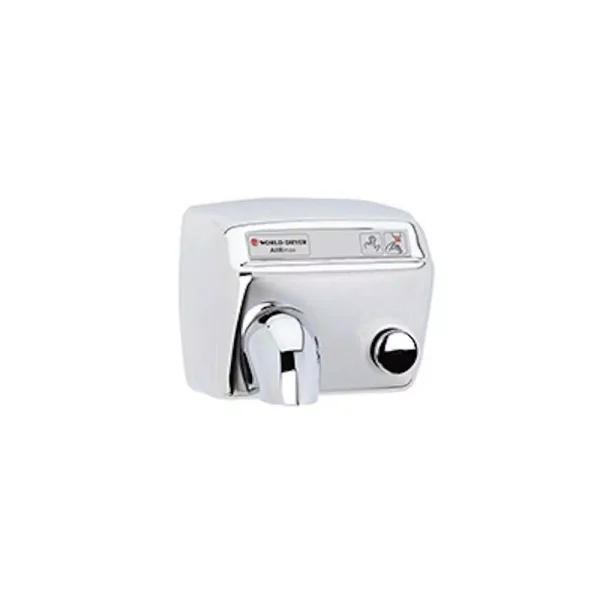 World Dryer AirMax DM5-972A Polished Stainless Steel Push-Button Electric Hand Dryer