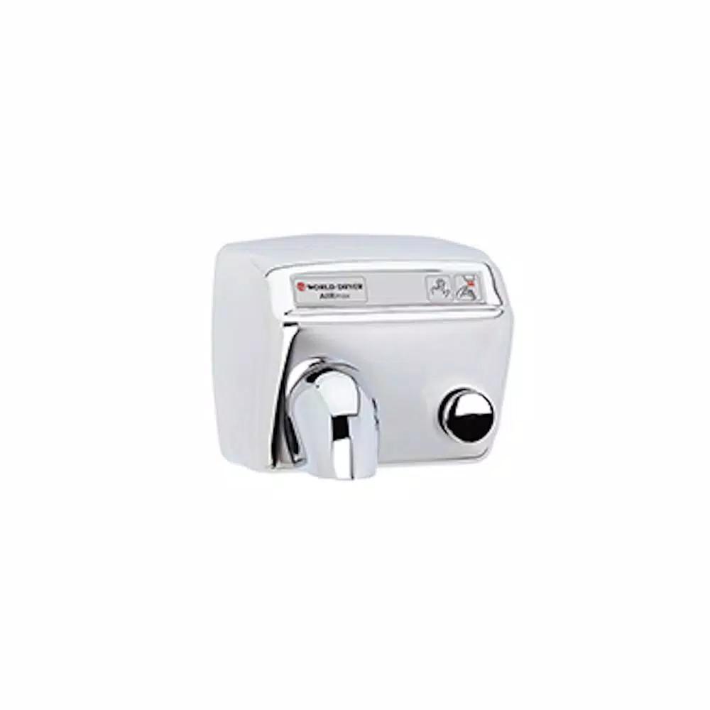 World Dryer AirMax DM5-972A Polished Stainless Steel Push-Button Electric Hand Dryer