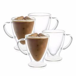 JoyJolt Declan 10 oz. Double Wall Insulated Borosilicate Glass Coffee Mugs (Set of 4) thumbnail 5