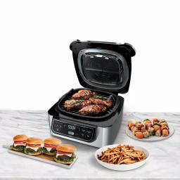 Ninja Foodi 5-in-1 Indoor Grill and 4 Qt. Air Fryer, Black Stainless Steel thumbnail 3
