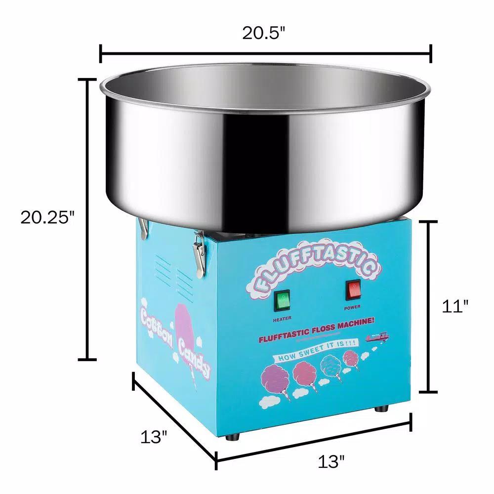Great Northern Popcorn Flufftastic Cotton Candy Machine - 1000W Blue Carnival Style Maker