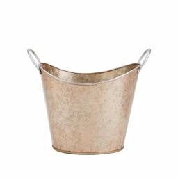 Mind Reader Copper Plated Galvanized Oval Beverage and Ice Bucket with Handles thumbnail 4