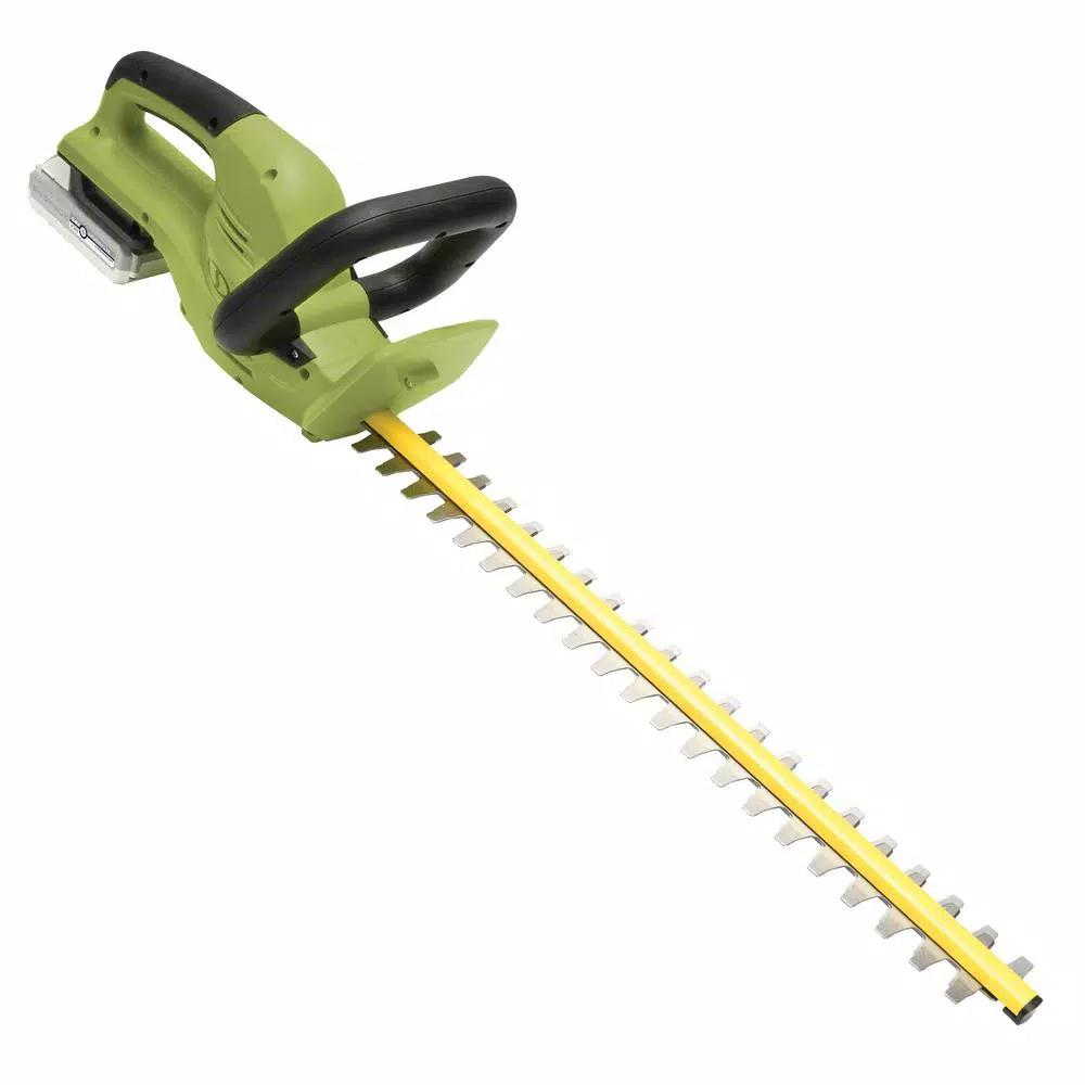 Sun Joe 22 in. 24V Cordless Hedge Trimmer Kit with 2.0 Ah Lithium-Ion Battery and Charger