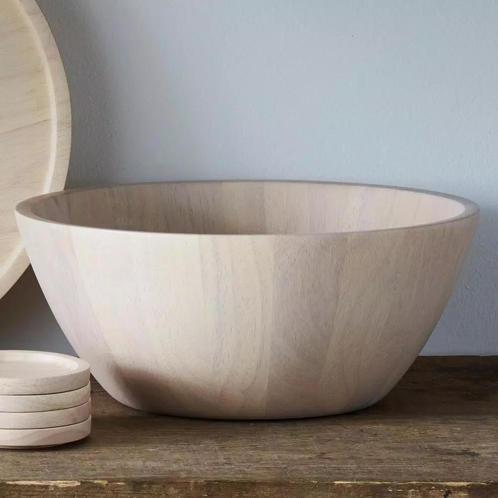 Noritake Hammock Wood 12 in. Large Serving Bowl, 120 oz. Blonde Wood