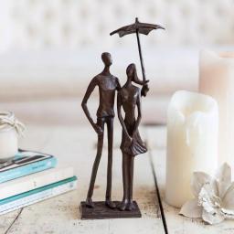 Danya B Loving Couple Under Umbrella Bronze Sculpture thumbnail 1