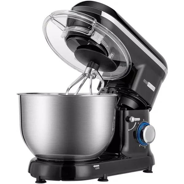 VIVOHOME 650W 6 Qt. Tilt-Head Kitchen Stand Mixer with 6 Speeds and Stainless Steel Bowl, Black