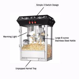 Great Northern Popcorn 850-Watt 8 oz. Black Popcorn Popper Machine thumbnail 3