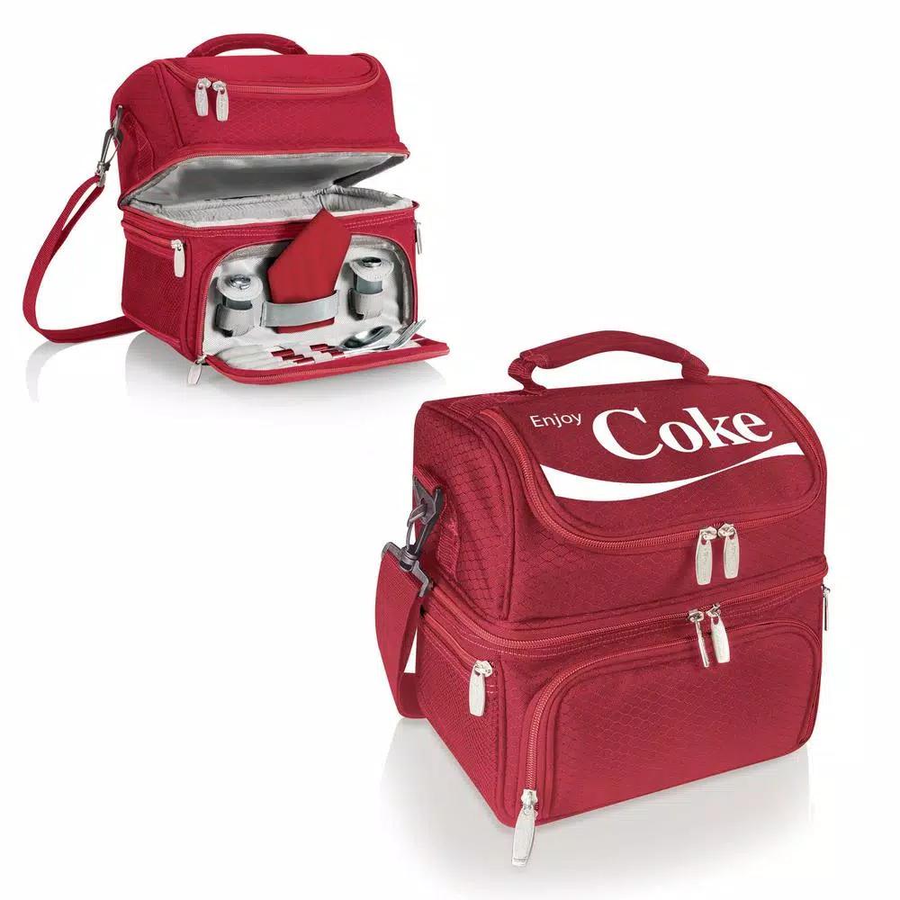 ONIVA Coca-Cola Pranzo 3 Qt. 8-Can Insulated Lunch Tote Cooler Bag with Utensils - Red