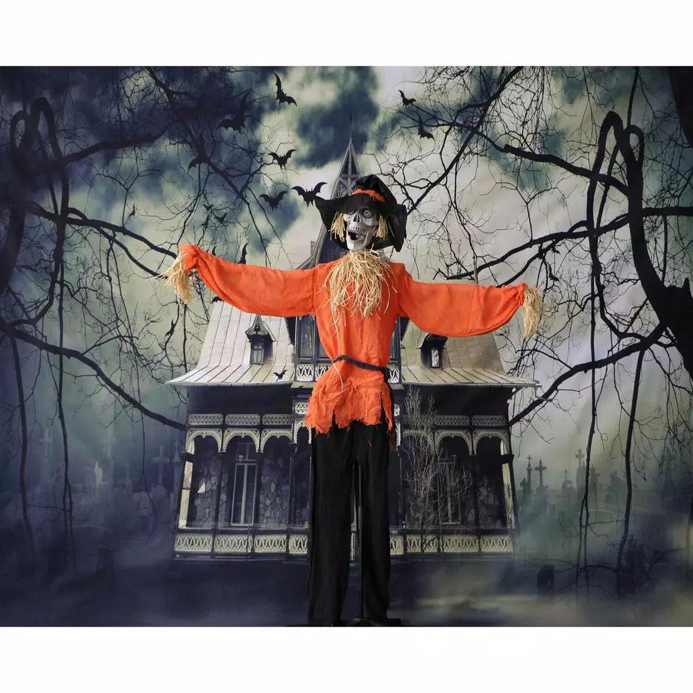 Haunted Hill Farm 5 ft. Animated Skeleton Scarecrow Halloween Prop