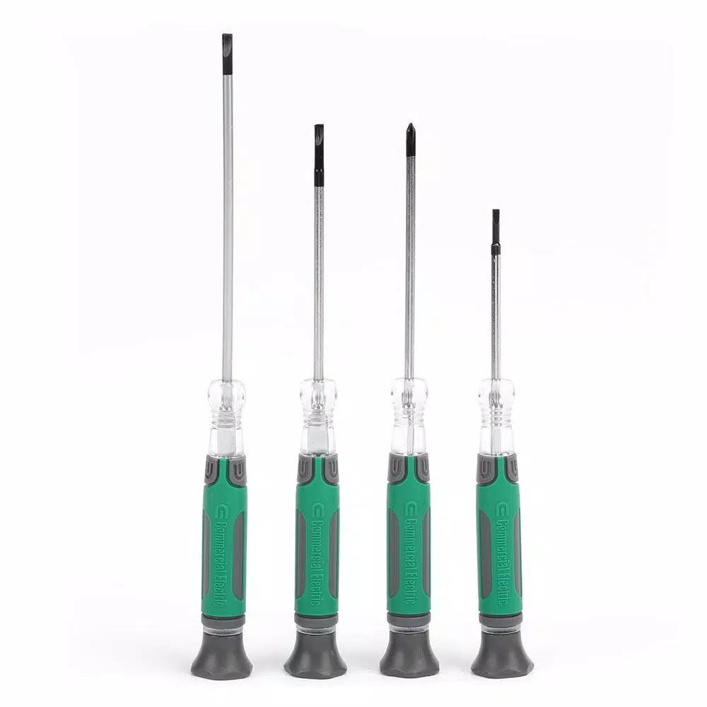 Commercial Electric 4-Piece Precision Screwdriver Set for Electrical Work