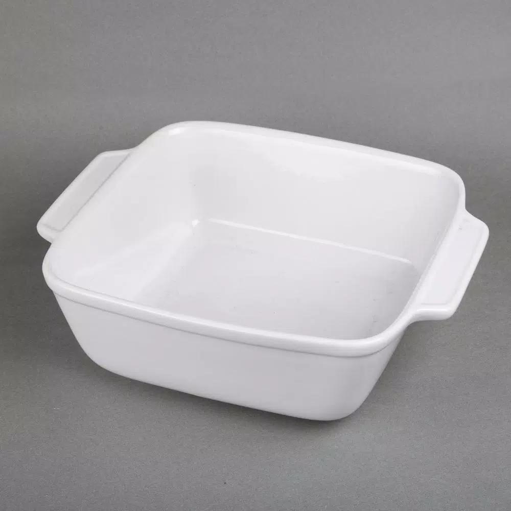 Creative Home Grand Buffet 9 in. Square Stoneware Casserole Dish with Bamboo Cradle