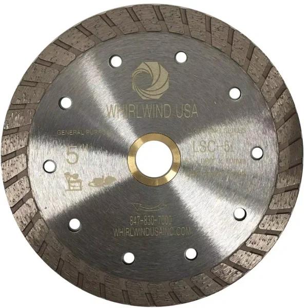 Whirlwind USA 5 in. Turbo Rim Diamond Blade for Concrete, Stone, Brick, and Masonry