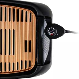 Ovente 1000W Portable Indoor Smokeless Grill, 13x10 inch Non-Stick Aluminum Grilling Plate, Copper thumbnail 2