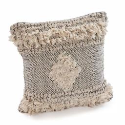 LR Resources Cottage Natural and Black Geometric 20 in. x 20 in. Cotton Throw Pillow thumbnail 5