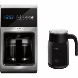 CASO Design Coffee One 10-Cup Filter Coffee Maker with Crema Magic Electric Milk Frother, Silver/Black thumbnail 1