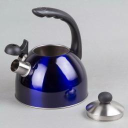 Creative Home Rhapsody 2.1 Qt. Stainless Steel Whistling Tea Kettle, Metallic Blue thumbnail 3