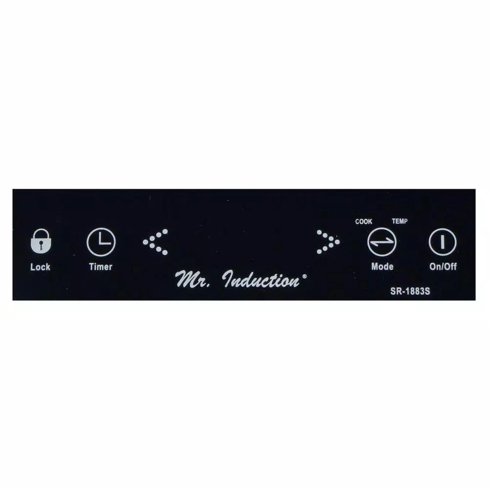 SPT 1650W Single Burner Induction Cooktop with 3.5L Stainless Steel Pot and Glass Lid, Black & Silver