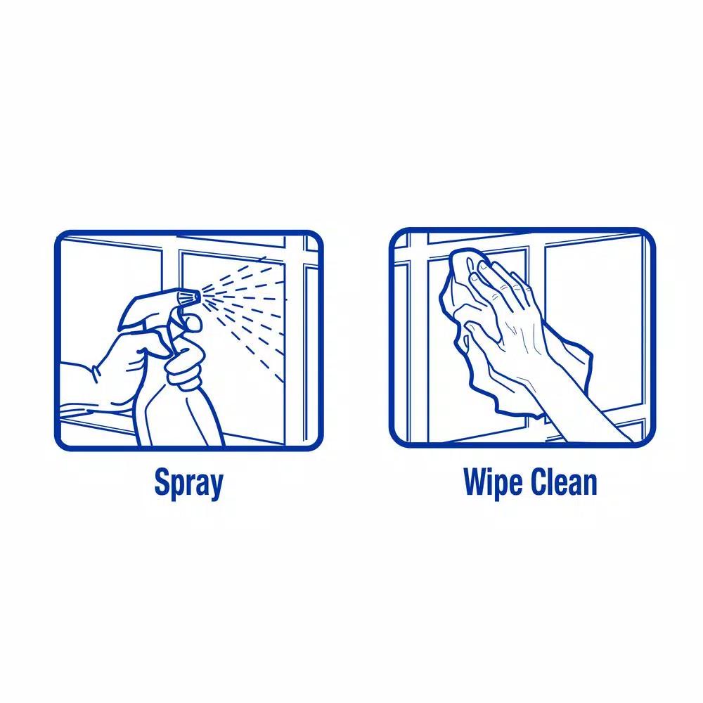 ZEP Streak Free Glass Cleaner with Refill Kit, Professional Strength Ammonia-Based Formula, 128 oz