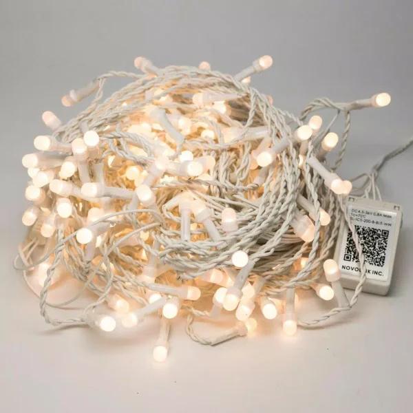 Novolink 200 Light 8mm Mini Globe Warm White Icicle LED String Light Bundle with Wireless Smart Control - 27ft Total