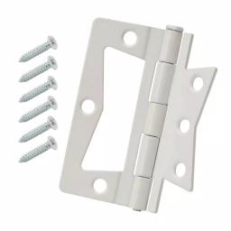Everbilt 1.25 in. x 3 in. White Non-Mortise Door Hinges, 2-Pack thumbnail 1