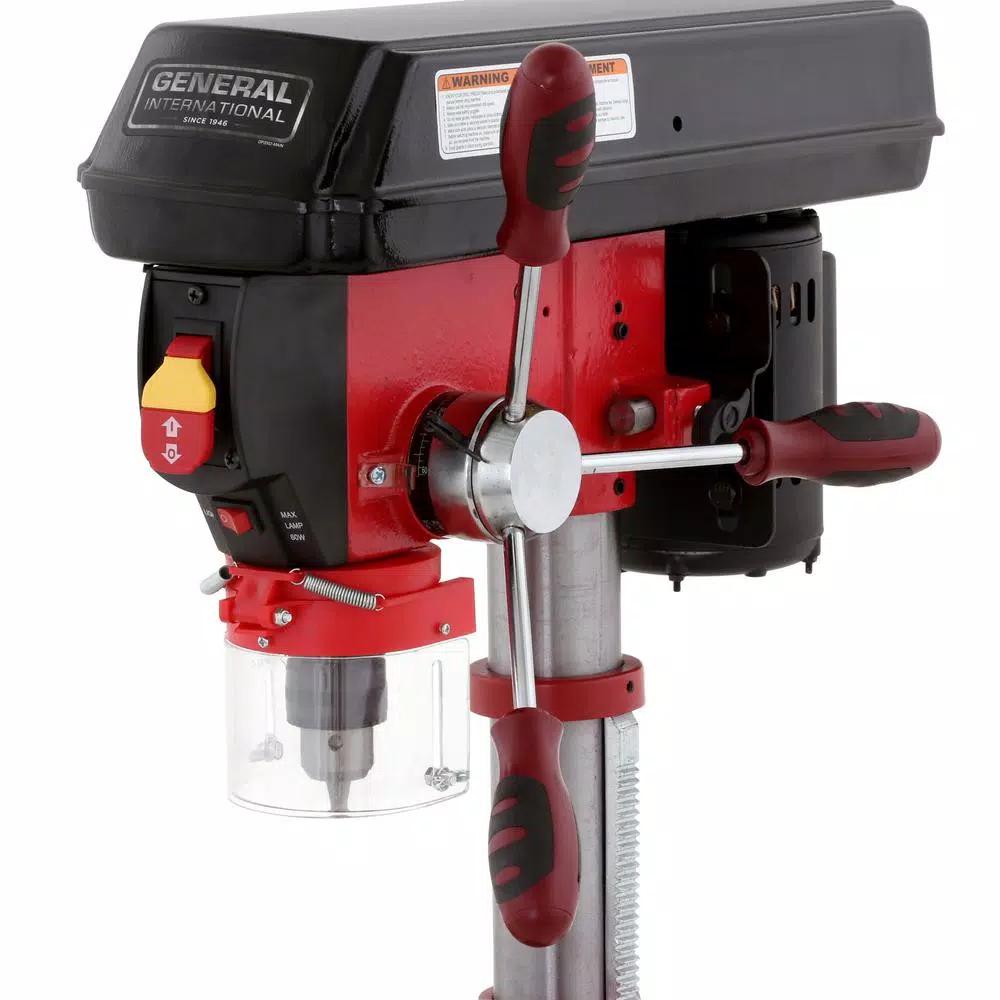 General International 10 in. Drill Press with 5-Speed Variable Control, Laser Guide, and LED Light