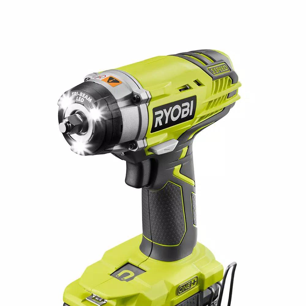 RYOBI 18V ONE+ 3/8 in. 3-Speed Cordless Impact Wrench with 1.5 Ah Battery
