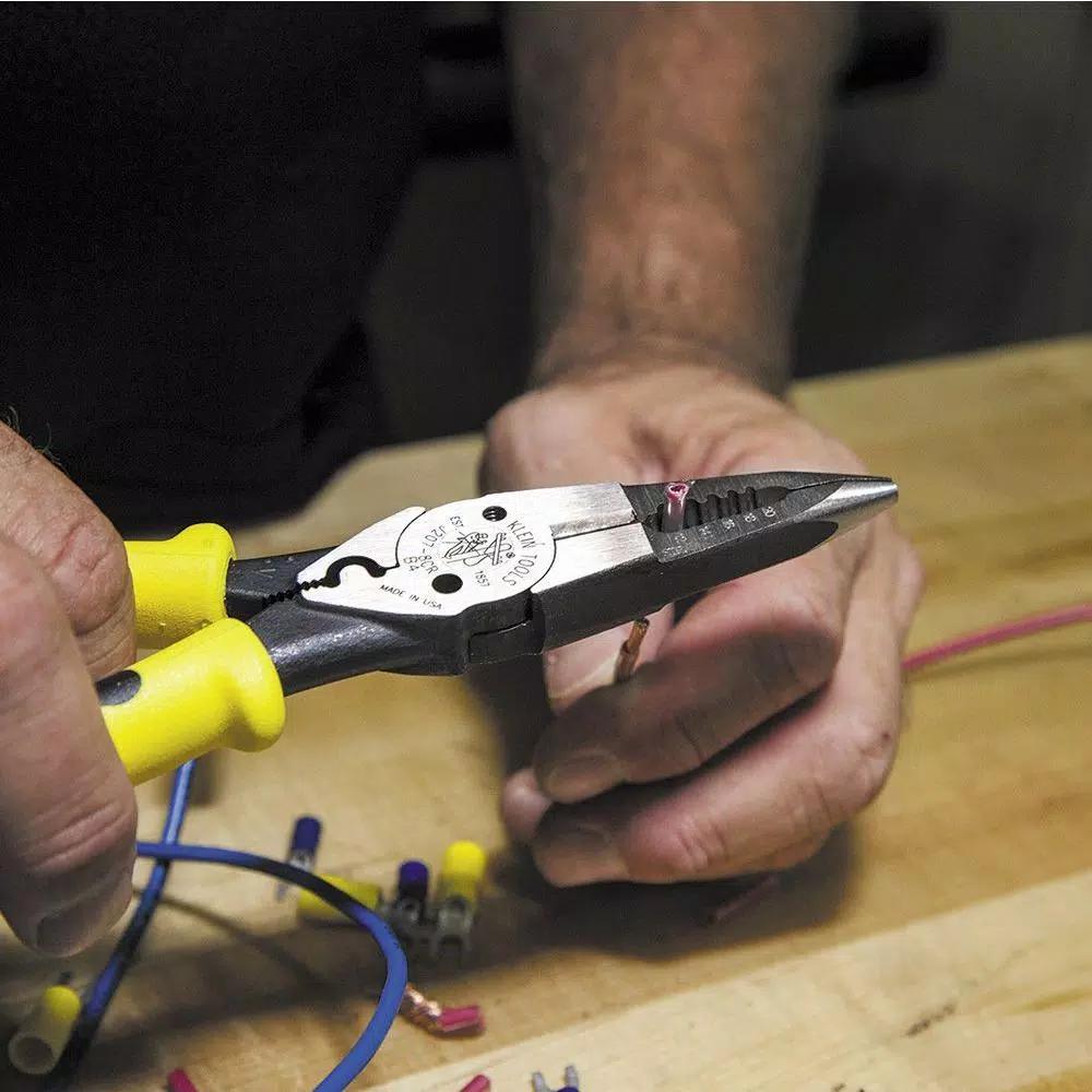 Klein Tools 8-3/8 in. All-Purpose Long Nose Pliers with Crimper and Wire Stripper