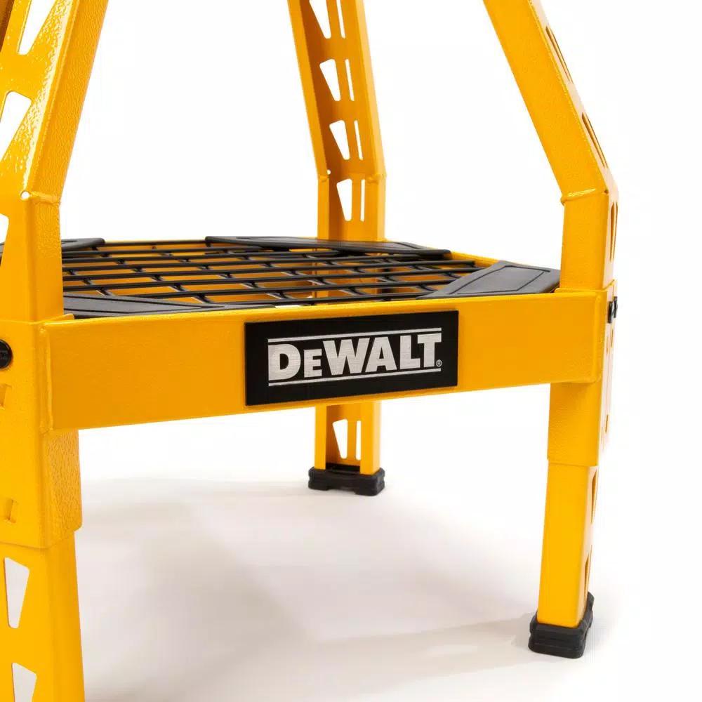 DEWALT Heavy-Duty Swivel Shop Stool with Storage Shelf, 300 lb Capacity, Steel Frame