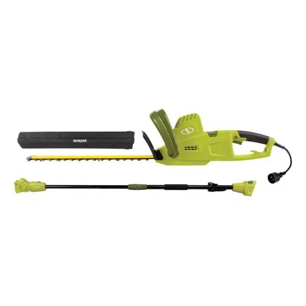 Sun Joe SJH904E 2-in-1 Convertible Electric Pole Hedge Trimmer, 19 in. Blades, 4.5 Amp