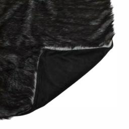 Noble House Warrin Black and White Streak Faux Fur Throw Blanket thumbnail 2