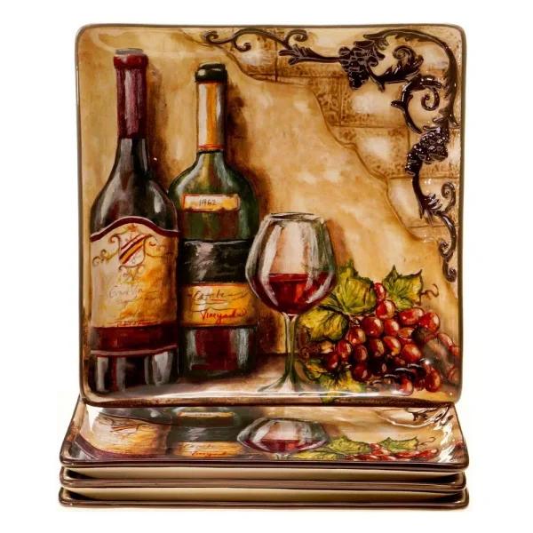 Certified International Tuscan View Beige Dinner Plate Set, 4-Piece Earthenware