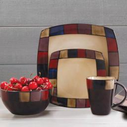 GIBSON elite Soho Lounge 16-Piece Contemporary Taupe Stoneware Dinnerware Set, Service for 4 thumbnail 2