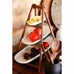 Villeroy & Boch Artesano 4-Piece Tiered Server Set with Porcelain Bowls, Acacia Wood & Slate thumbnail 5