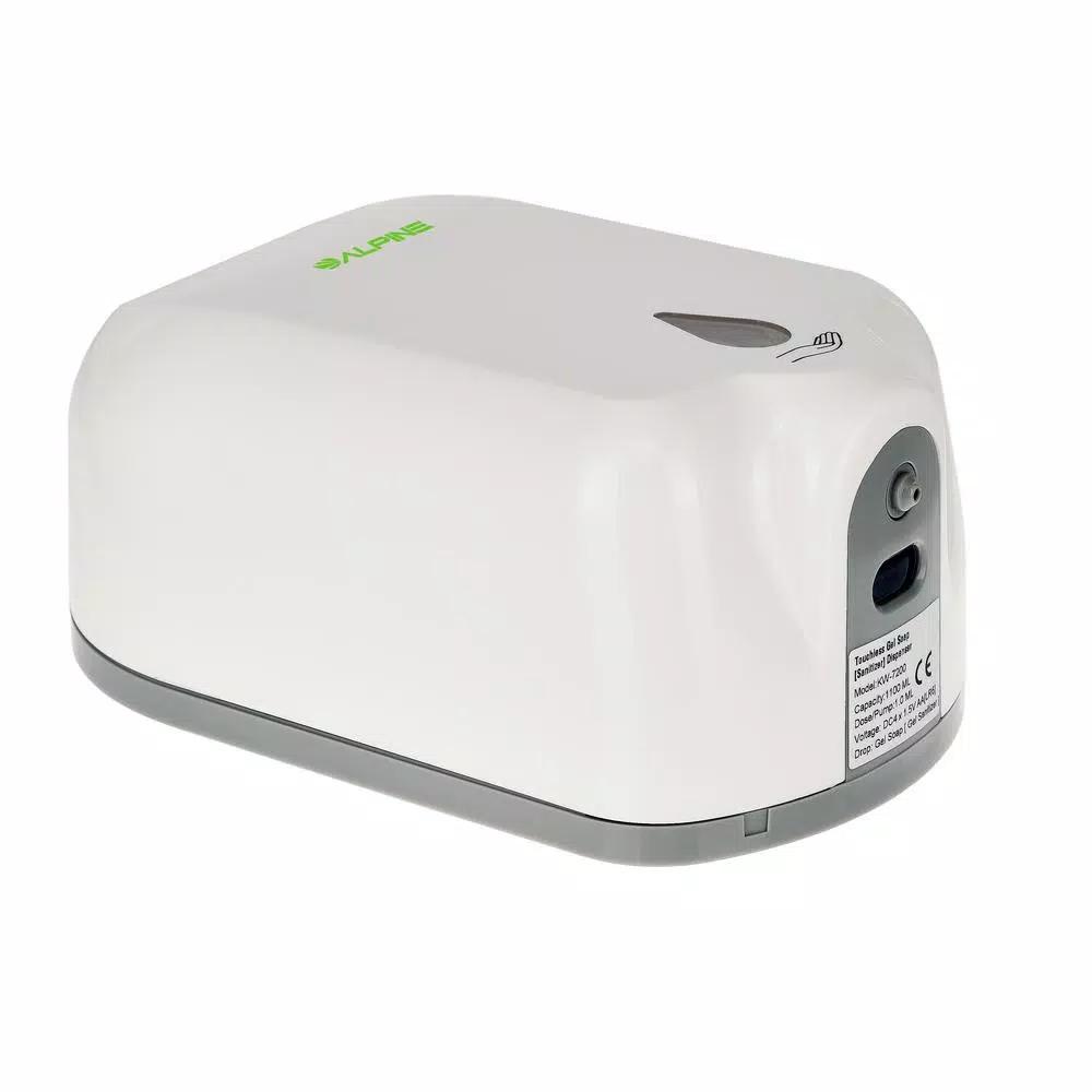 Alpine Industries 1100ml Automatic Liquid Gel Hand Sanitizer & Soap Dispenser, White