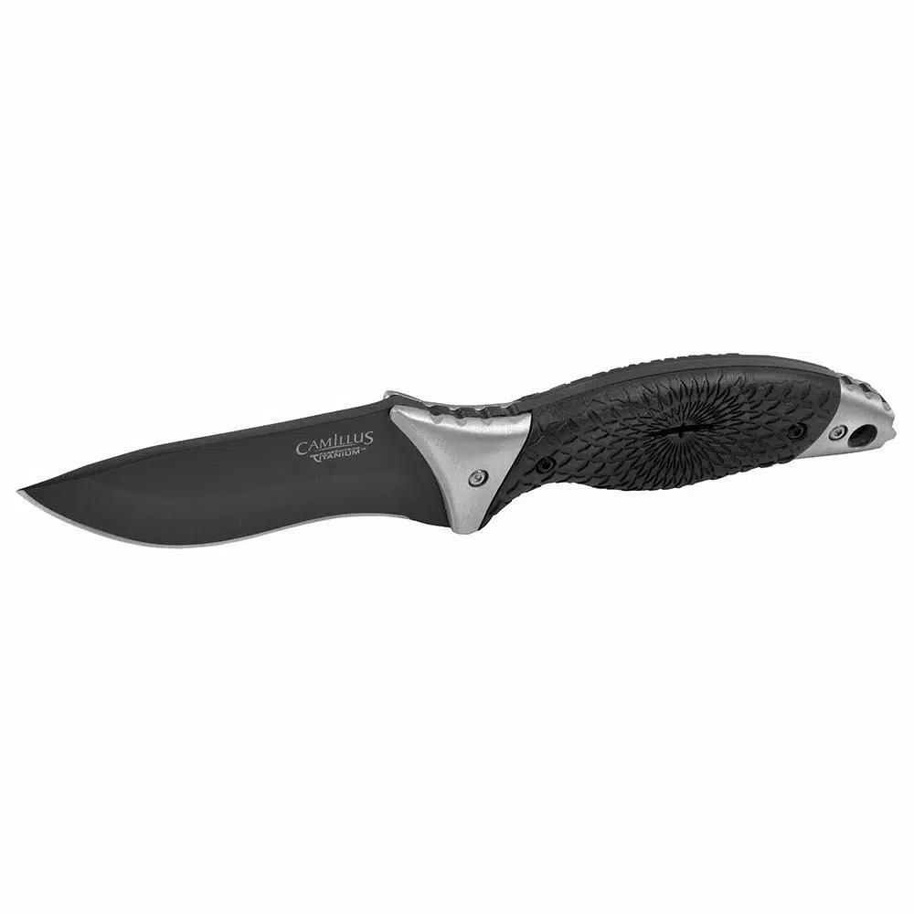 Camillus ST6 4 in. Carbonitride Titanium Drop Point Fixed Blade Knife with Sheath