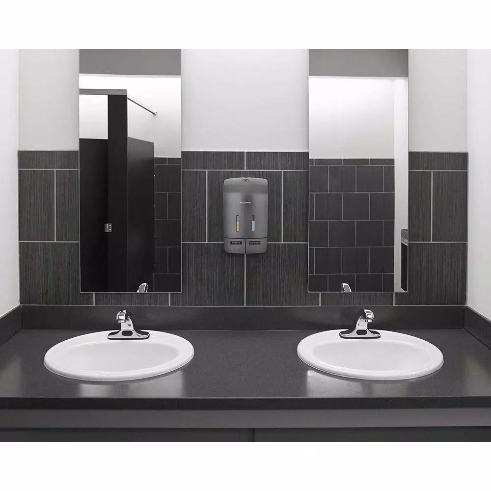Alpine Industries Dual Soap and Hand Sanitizer Dispenser, 1100 ml, Gray