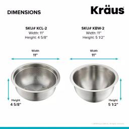 KRAUS Stainless Steel Mixing Bowl and Colander Set for Workstation Sinks thumbnail 7