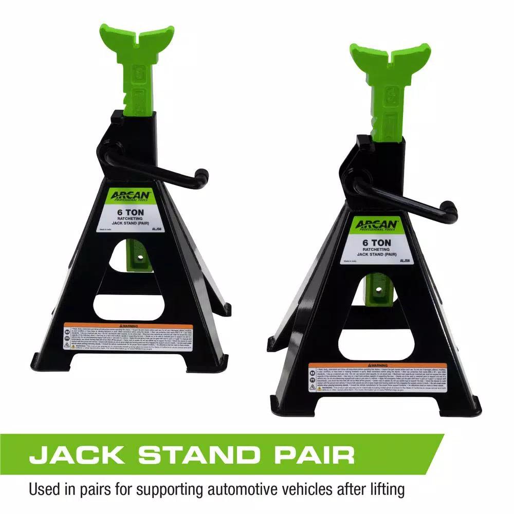 Arcan ALJS6 6-Ton Steel Jack Stands, 12,000 lb Capacity, Pair