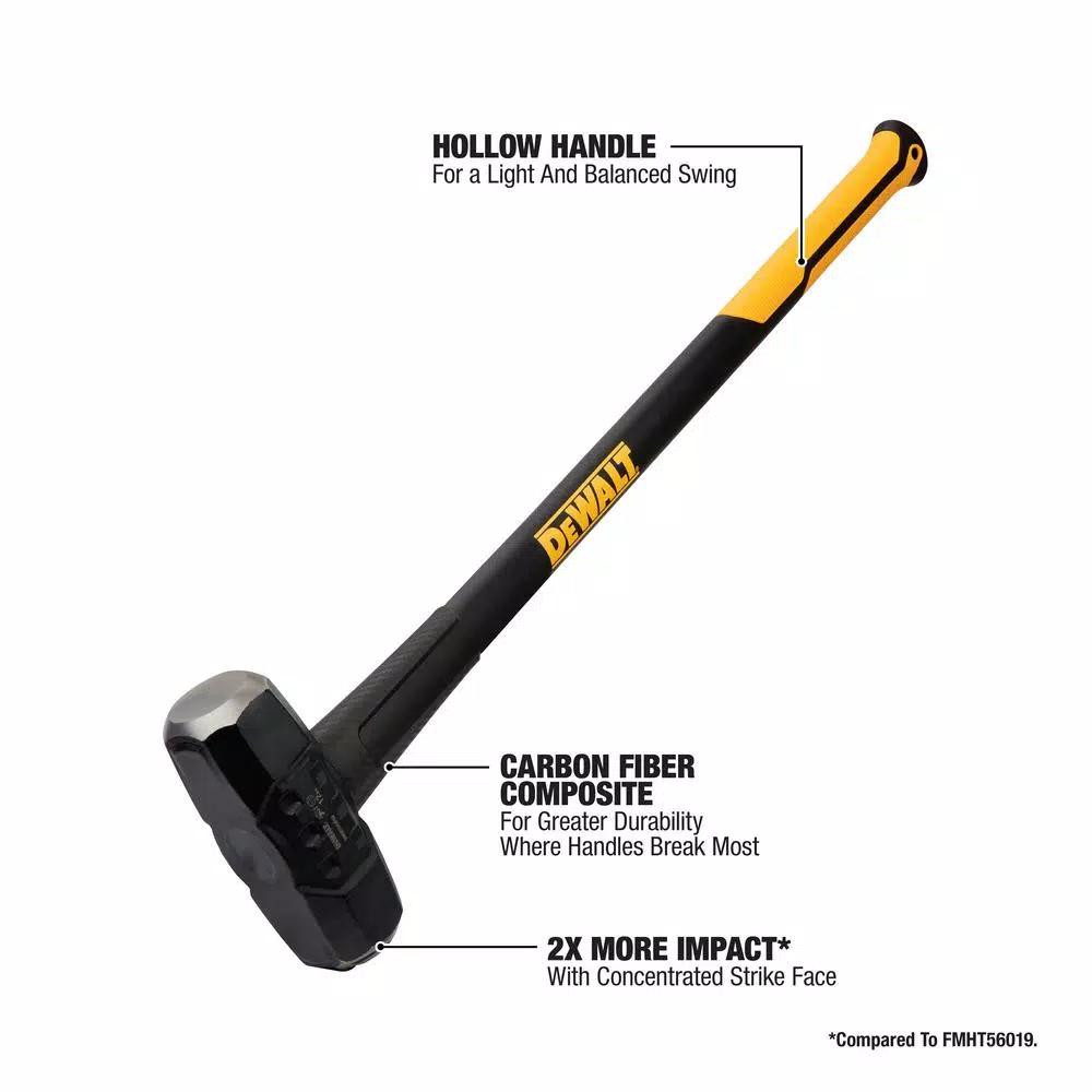 DEWALT 12 lb. Exo-Core Sledge Hammer with 33.3 in. Fiberglass Handle